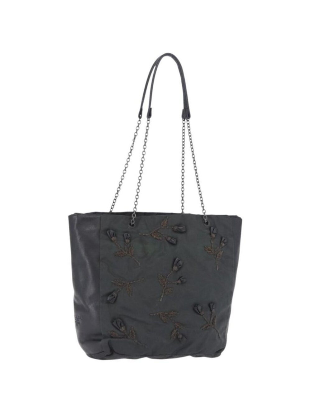 PRADA Chain Tote Bag Nylon Green